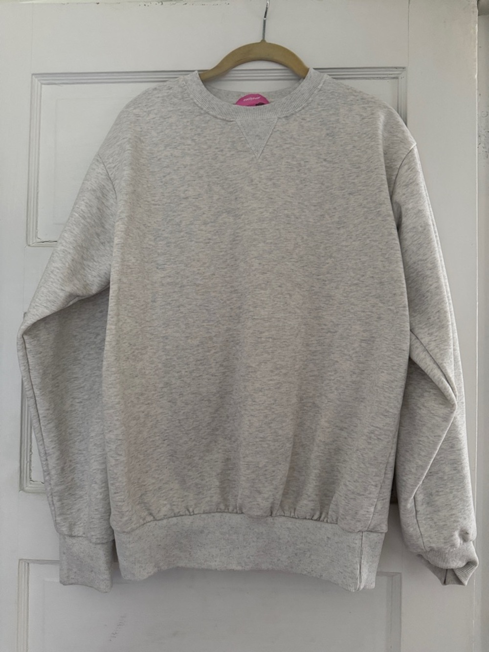 Edikted Light Heather Gray Crewneck Sweatshirt